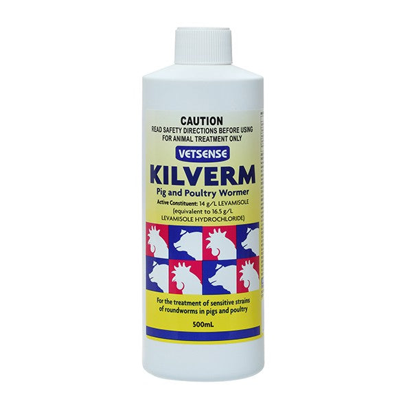 Vetsense Kilverm Pig And Poultry Wormer 500ml.