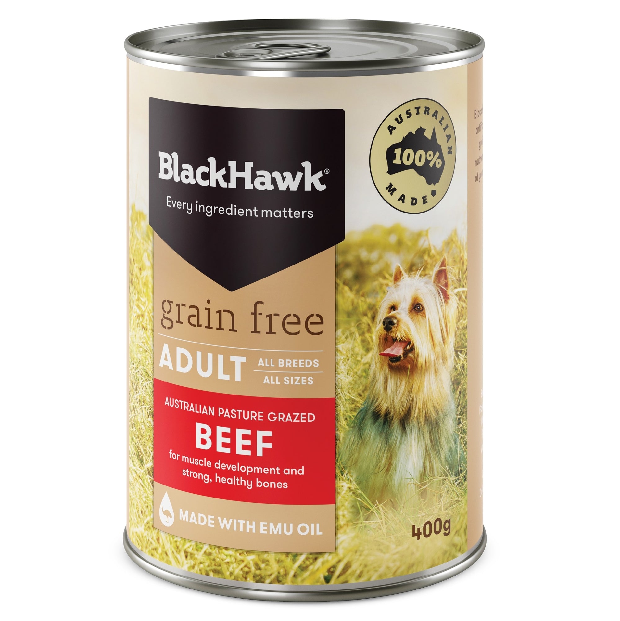 Blackhawk Dog Grain Free Beef Cans 400g.