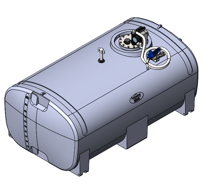 Polymaster Diesel Transfer Tank - Squat -  With 50lpm Pump & Nozzle - 12v [LTR:2000]