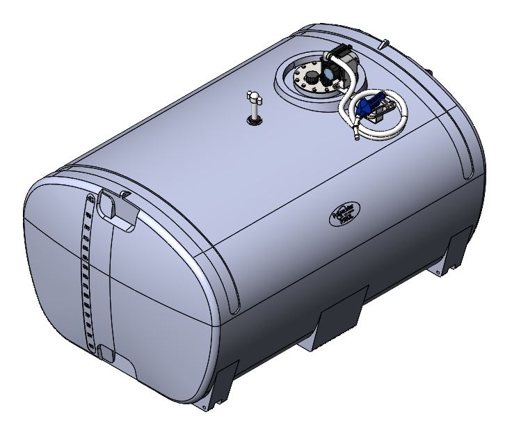 Polymaster Diesel Transfer Tank + Dual 70/35lpm Pump & Nozzle - 24/12v - Squat [LTR:3000]