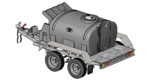 Polymaster Diesel Tank Squat - Tandem Trailer - 85lpm Pump & Nozzle [LTR:1200]