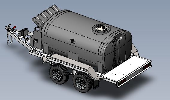 Polymaster Diesel Tank Squat - Tandem Trailer - 85lpm Pump & Nozzle [LTR:2000]