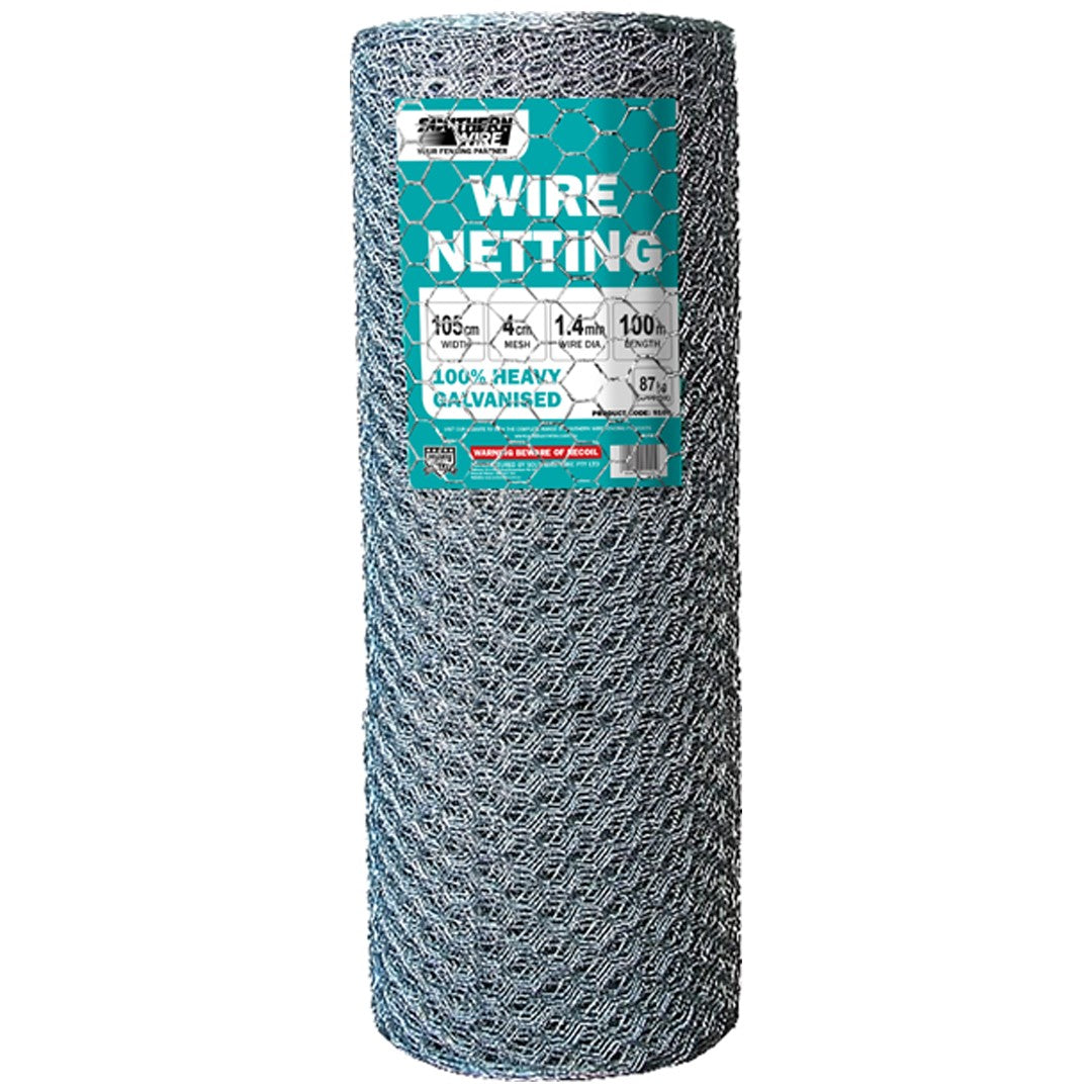 Southern Wire Netting Heavy Galvanised 105/4/1.4mm 100m