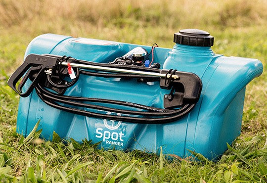 Rapid Spray 95 Litre Spot Ranger Sprayer With 12 Volt 8.3 L/min 60 Psi Pump, Pressure Regulator & Gauge, Front & Rear Interchangeable Hose Wraps With 6m Hose, A