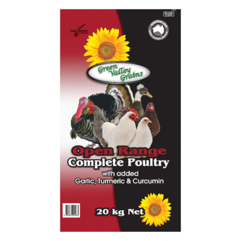 GREEN VALLEY COMPLETE POULTRY MIX GARLIC, TUMERIC & CURCUMIN 20KG