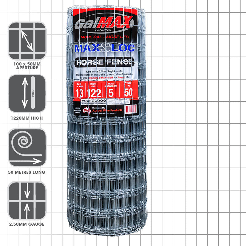 Awp Galmax Maxloc Horse Fence 13-122-5 X 50m.