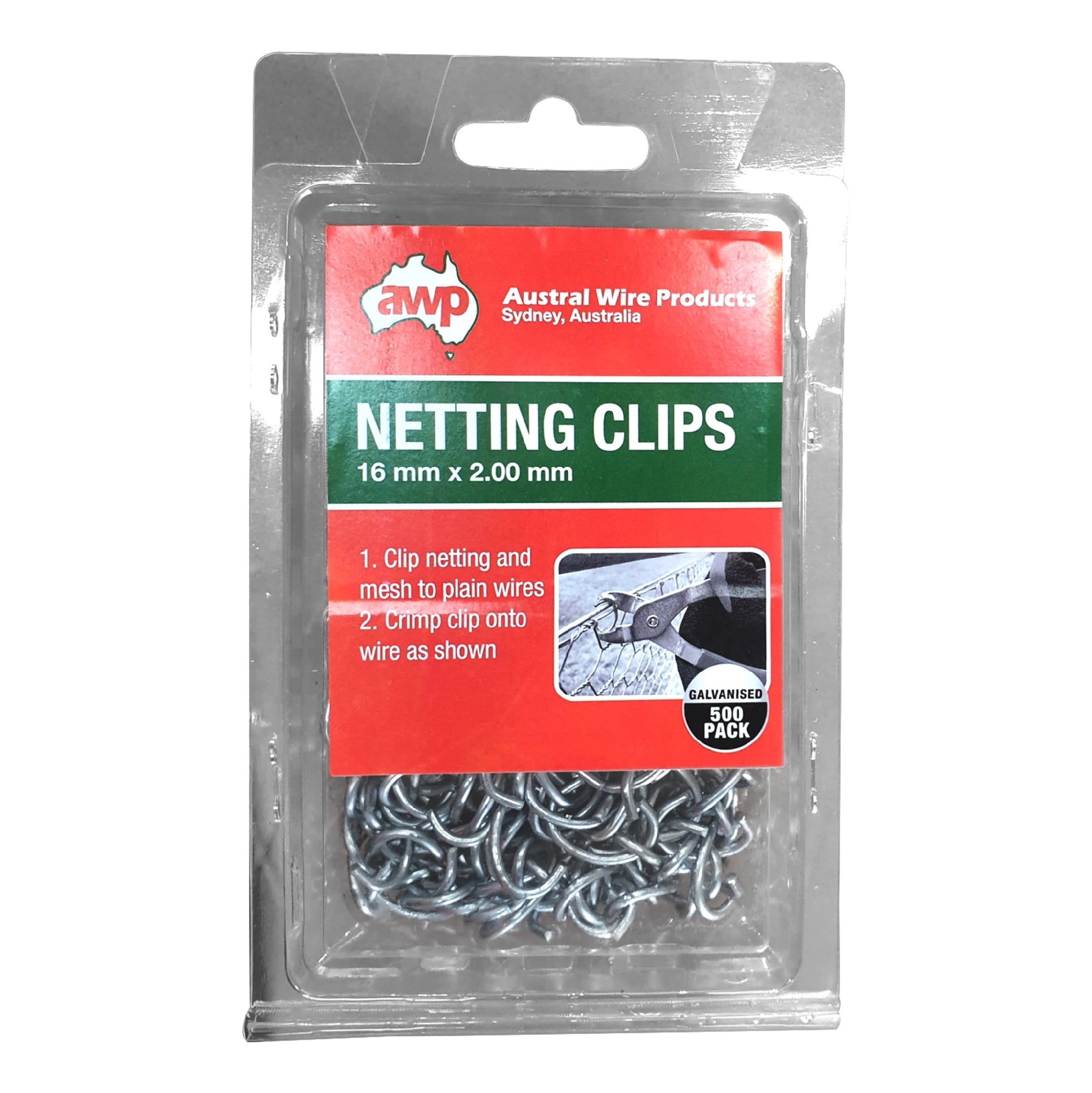 Awp Netting Clips 16mmx2.00mm 500pk.