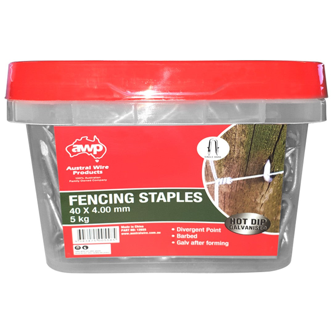 Awp Fencing Staples Hdg Barbed 40x4mm 5kg