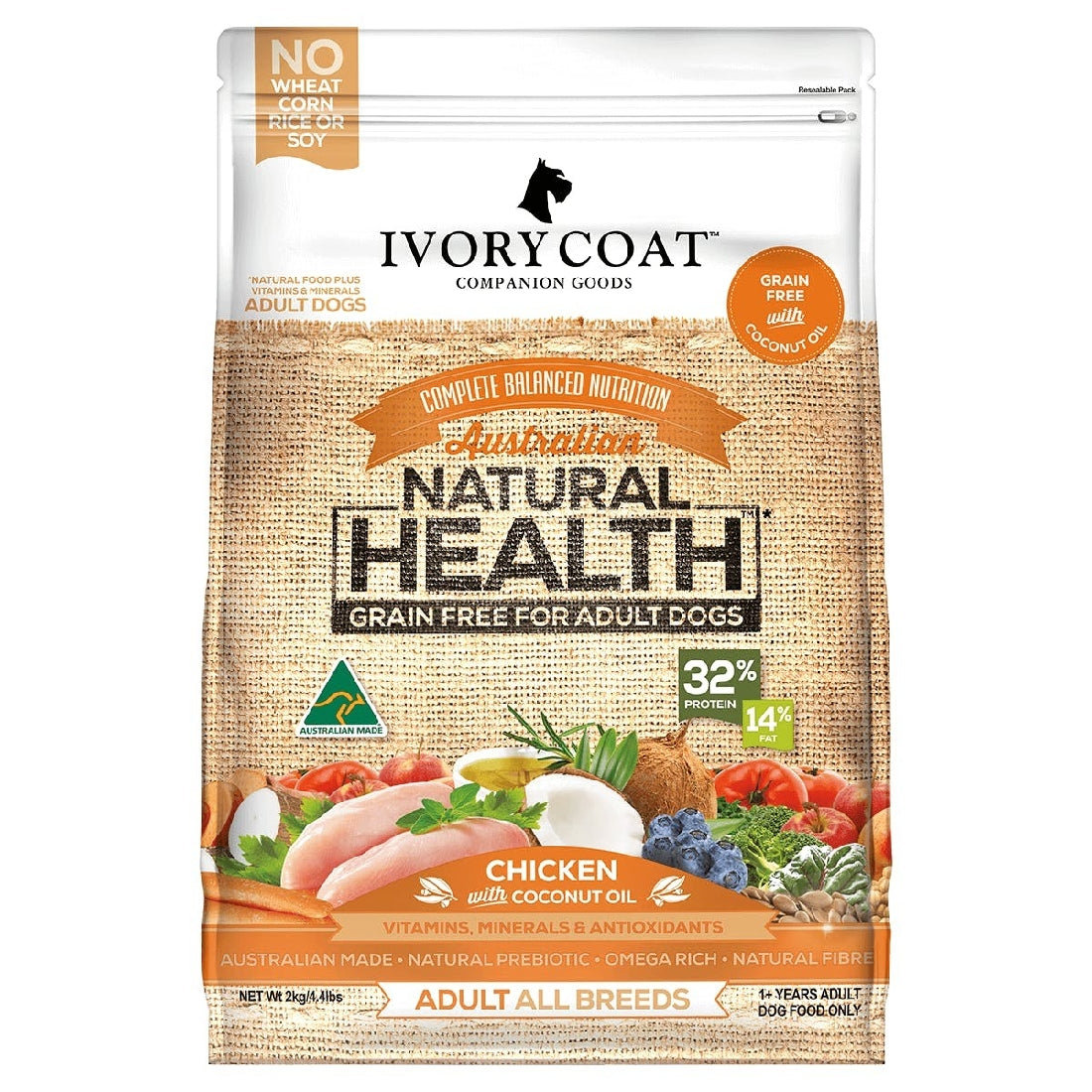 Ivory Coat Adult Dog Chicken & Coconut Oil 13kg