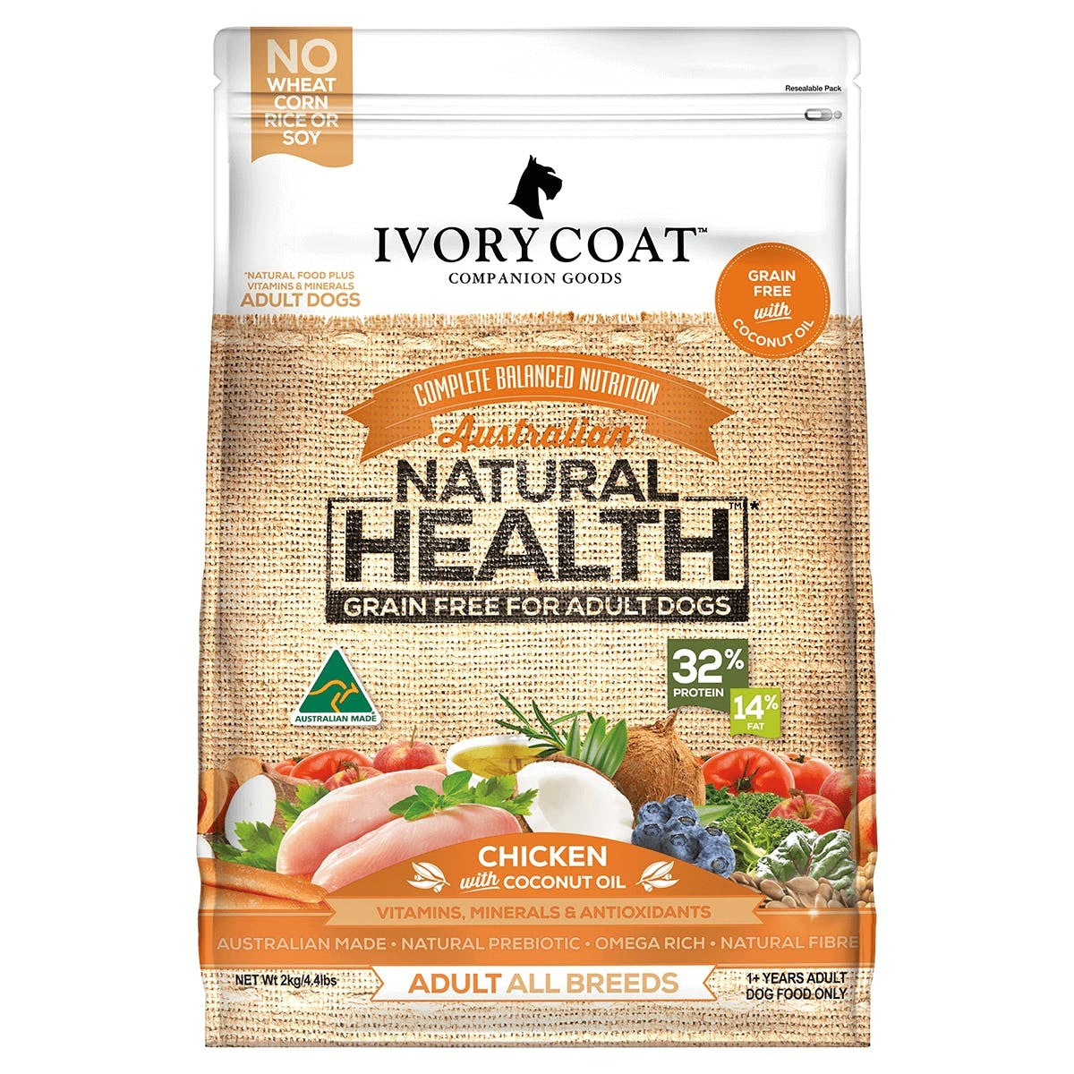 Ivory Coat Dog Chicken & Coconut 13kg.
