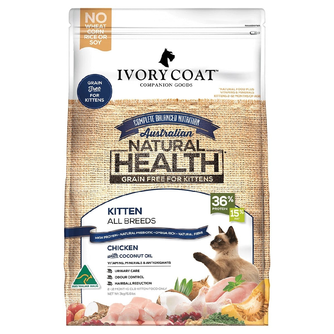 Ivory Coat Kitten Chicken With Coconut Oil 3kg