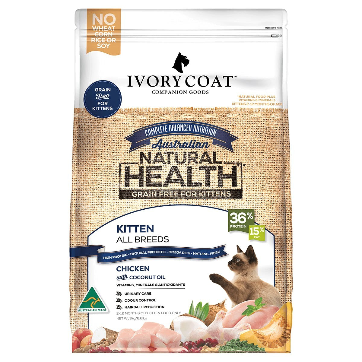Ivory Coat Kitten Chicken With Coconut Oil 3kg.