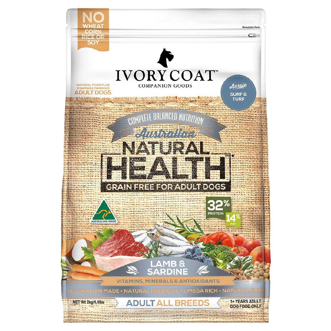 Ivory Coat Adult Dog Lamb & Sardine 13kg