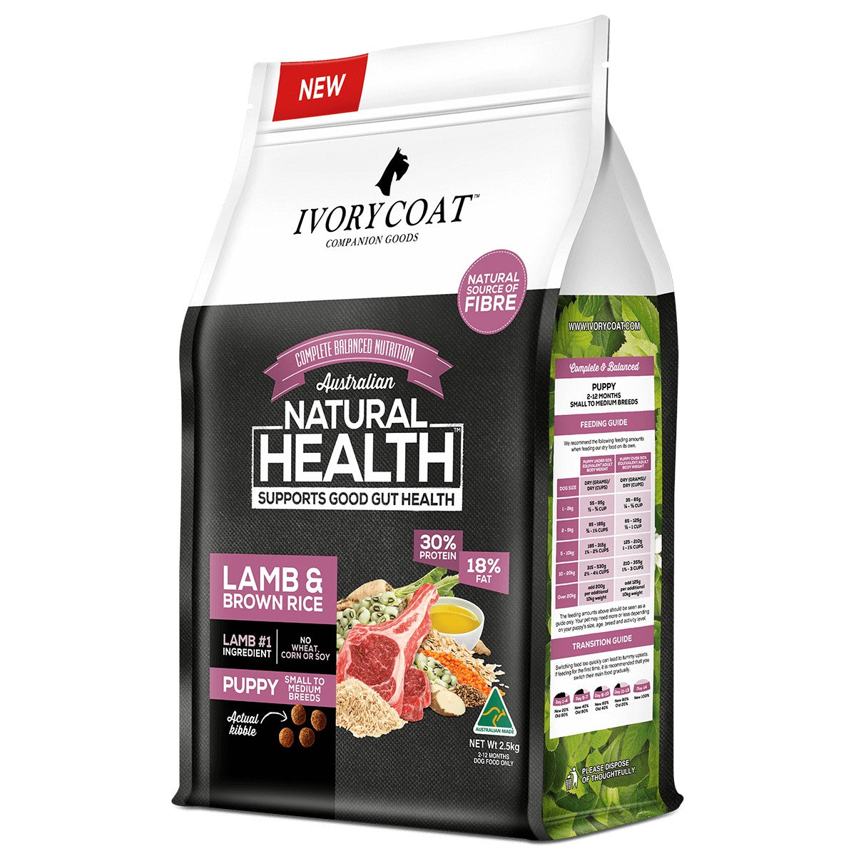 Ivory Coat Puppy Lamb & Brown Rice 18kg.