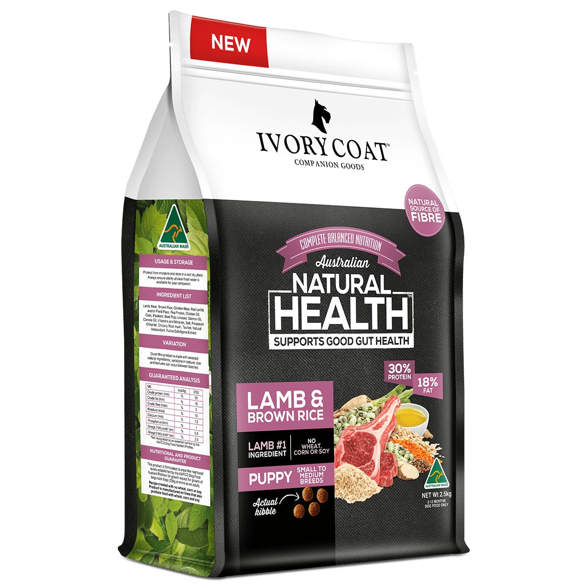 Ivory Coat Puppy Lamb & Brown Rice 18kg.