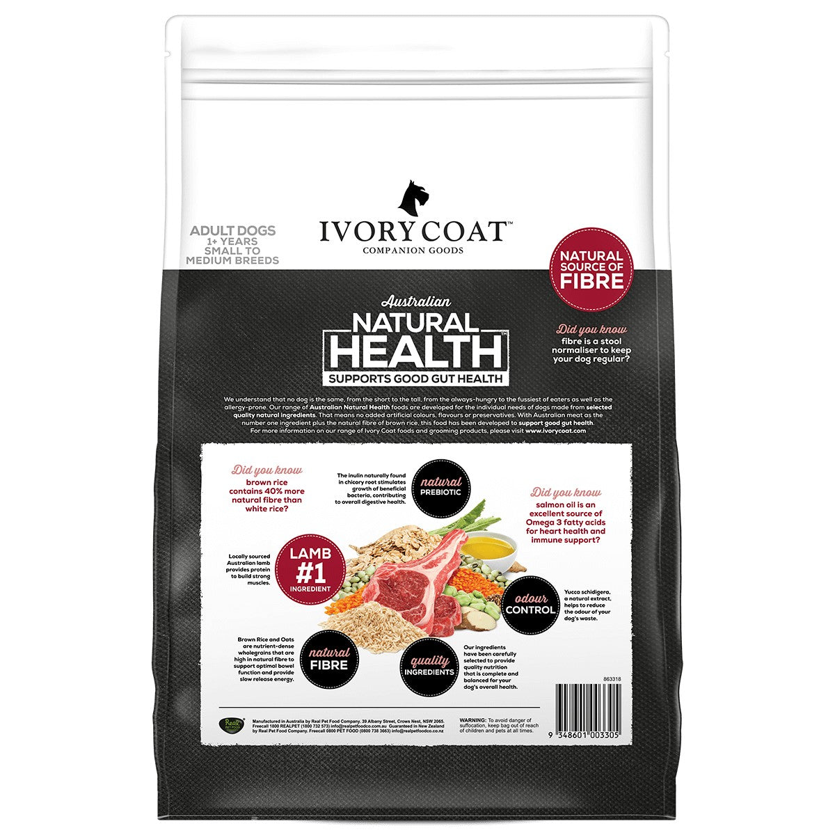 Ivory Coat Adult Lamb & Brown Rice 18kg.