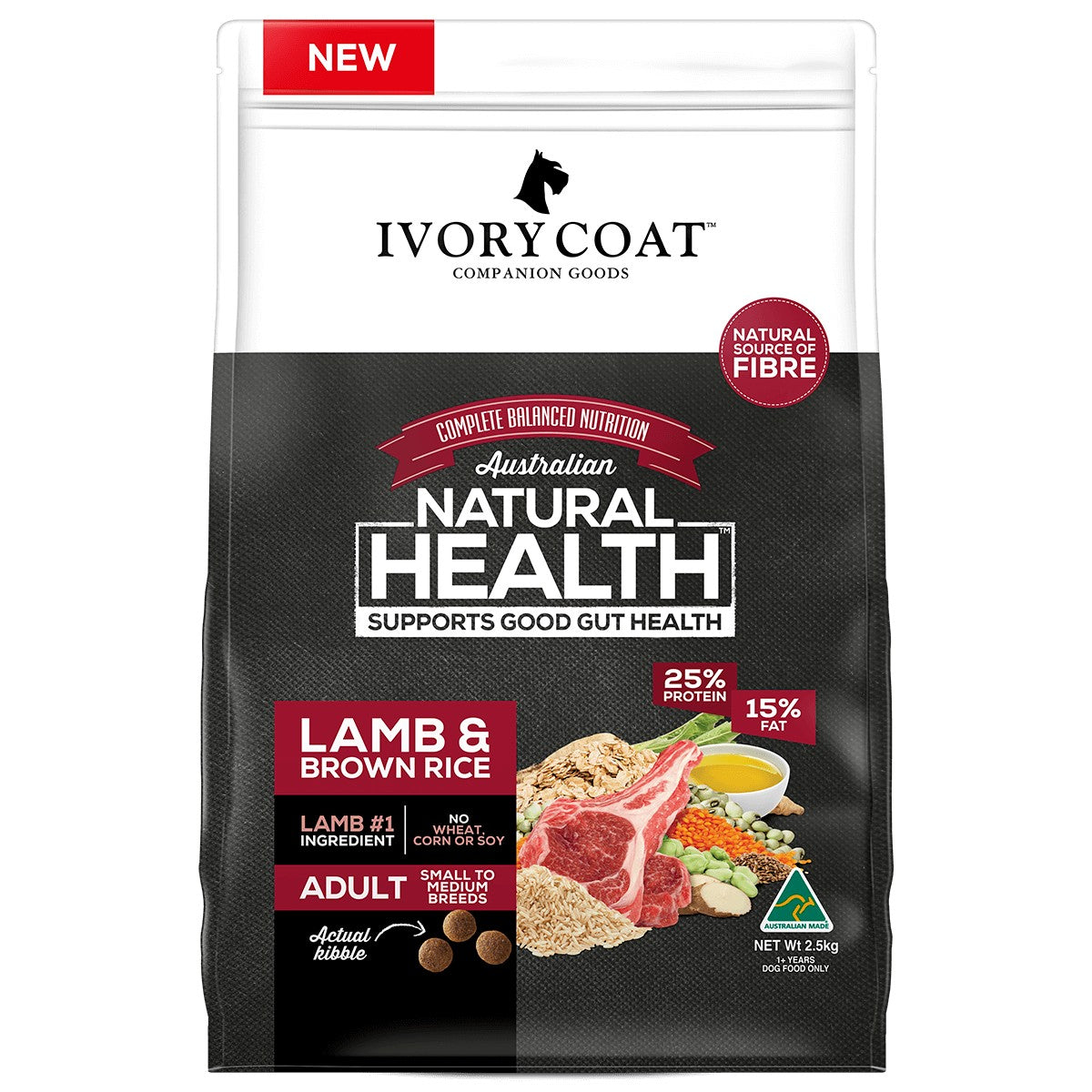 Ivory Coat Adult Lamb & Brown Rice 2.5kg.
