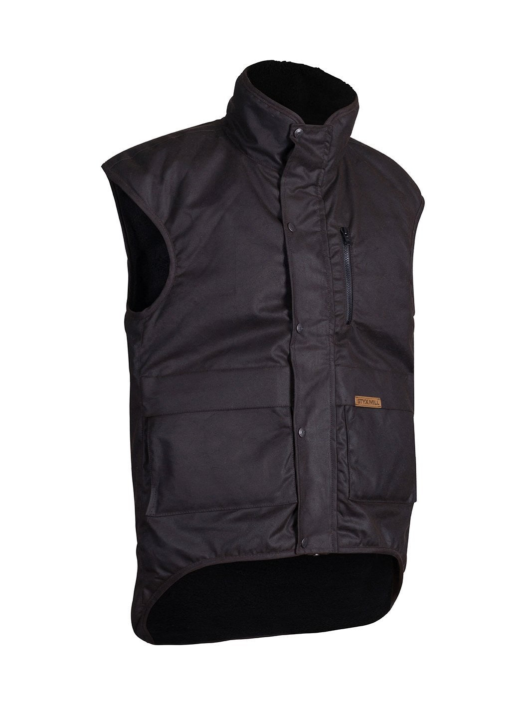 Styx Mill™ Oilskin Brown Multi Pocket Outdoors Vest Brown [SZ:5XL]