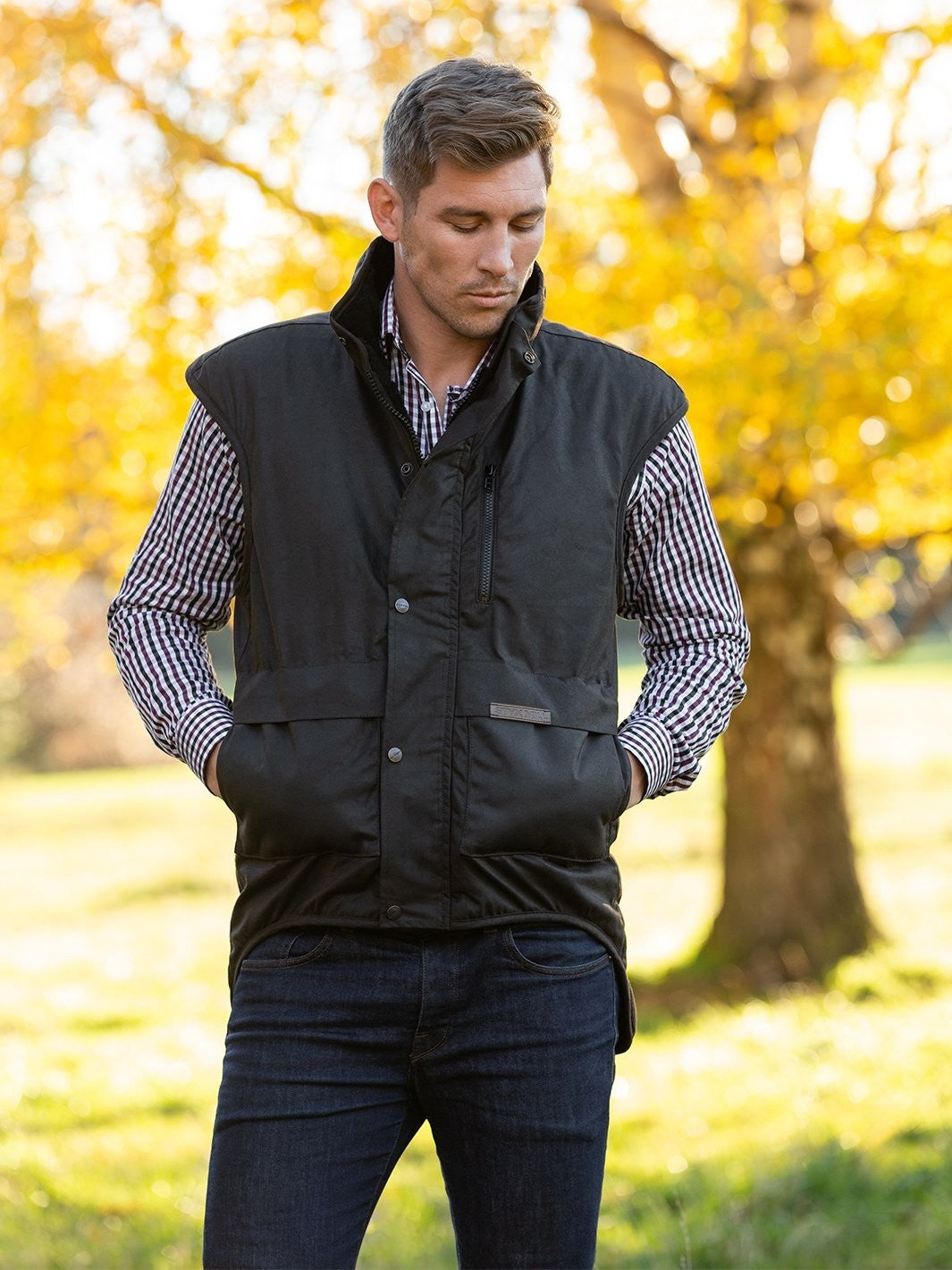 Styx Mill™ Oilskin Brown Multi Pocket Outdoors Vest Brown [SZ:5XL]