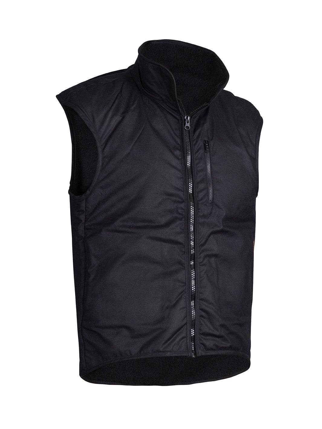 Styx Mill™ Oilskin Black Fur Lined Replica Vest Black [SZ:5XL]