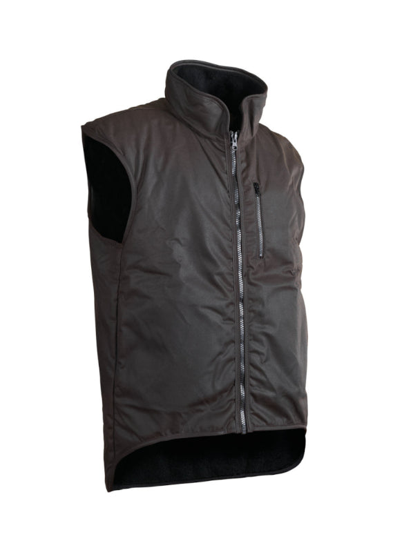 STYX MILL™ Oilskin Brown Fur Lined Vest Brown