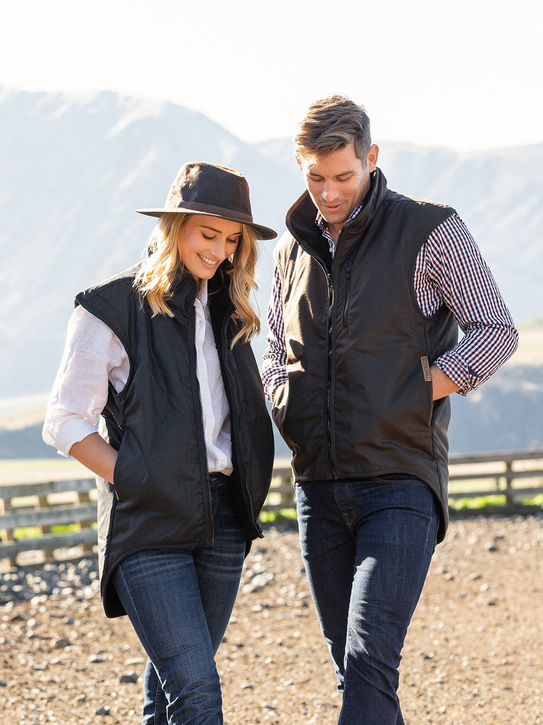 Styx Mill™ Oilskin Brown Wool Lined Vest Brown [SZ:4XL]