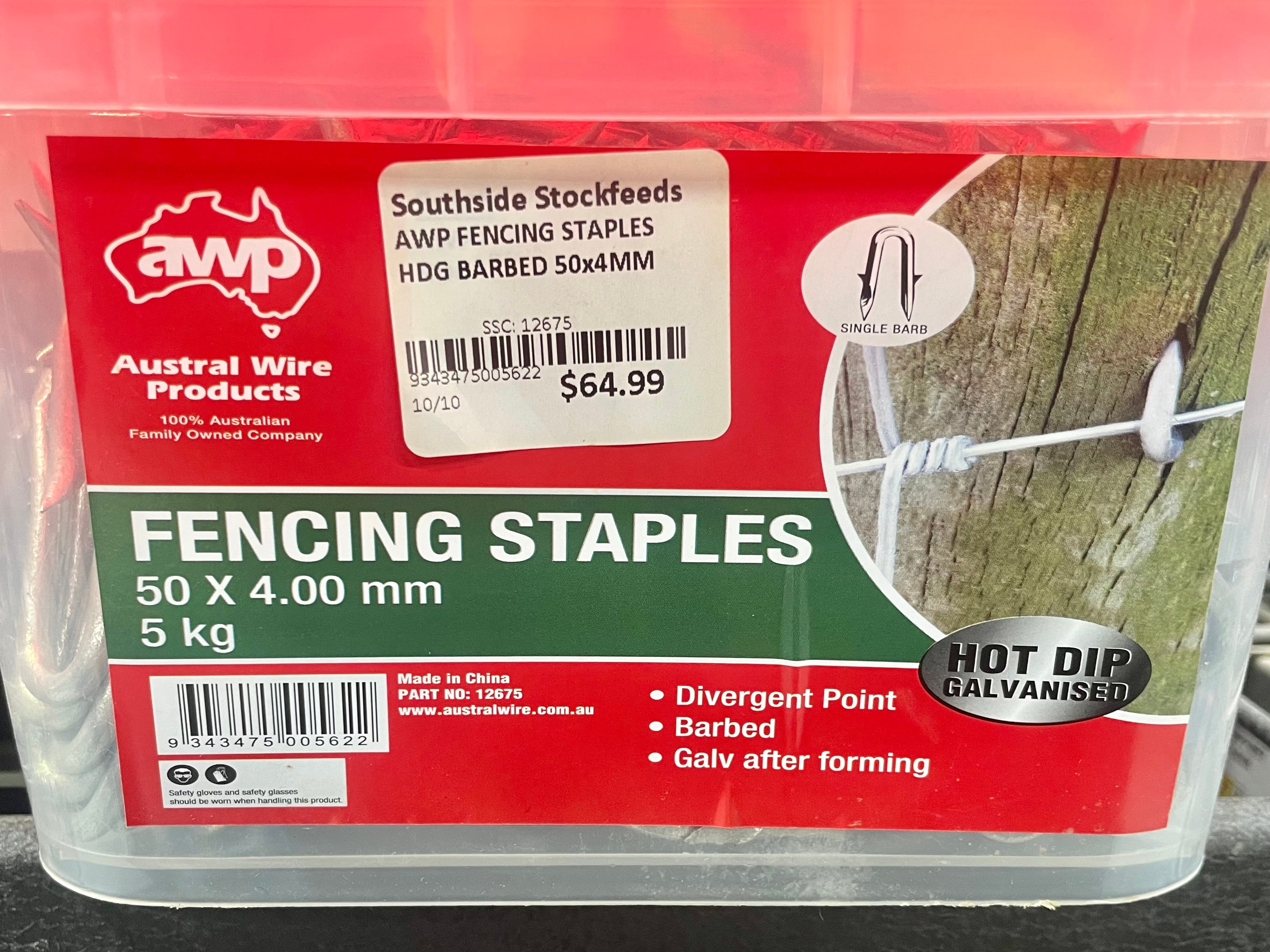 AWP Fencing Staple Barbed 50x4MM 5KG