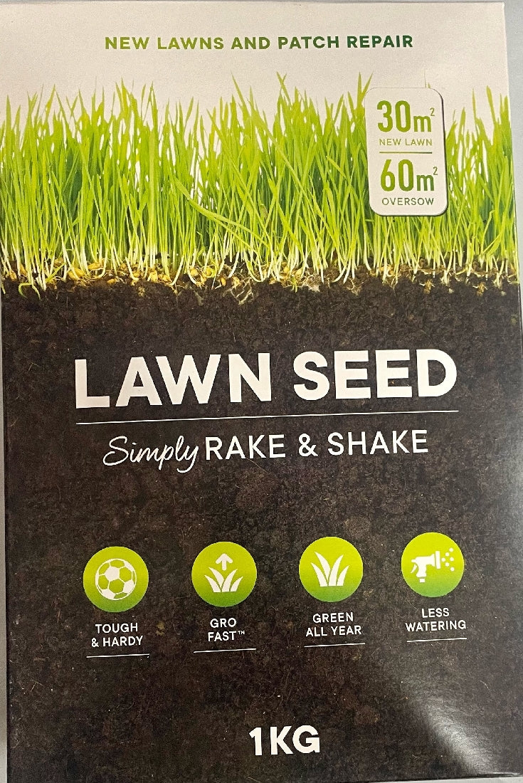 VALLEY SEEDS LAWN SEED 1KG RAKE & SHAKE