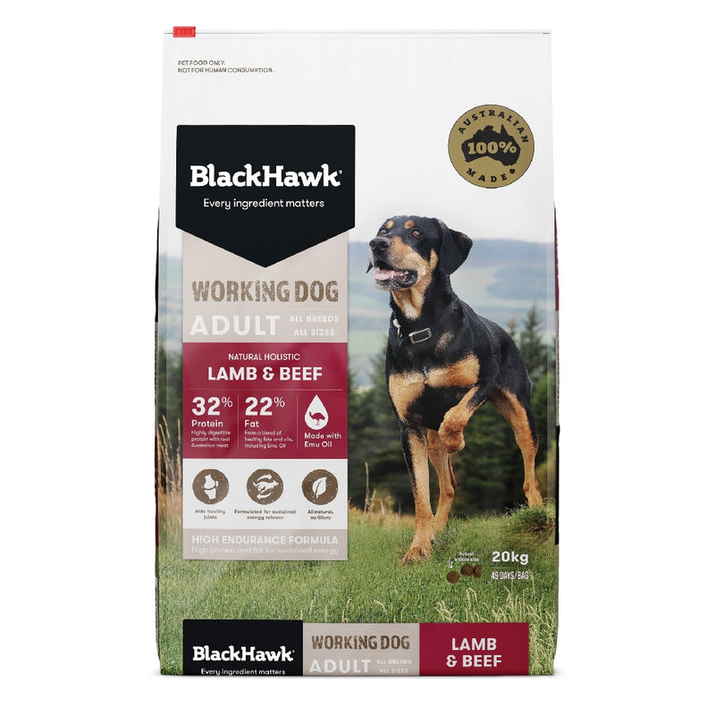 BlackHawk Working Dog Food Lamb & Beef 20kg
