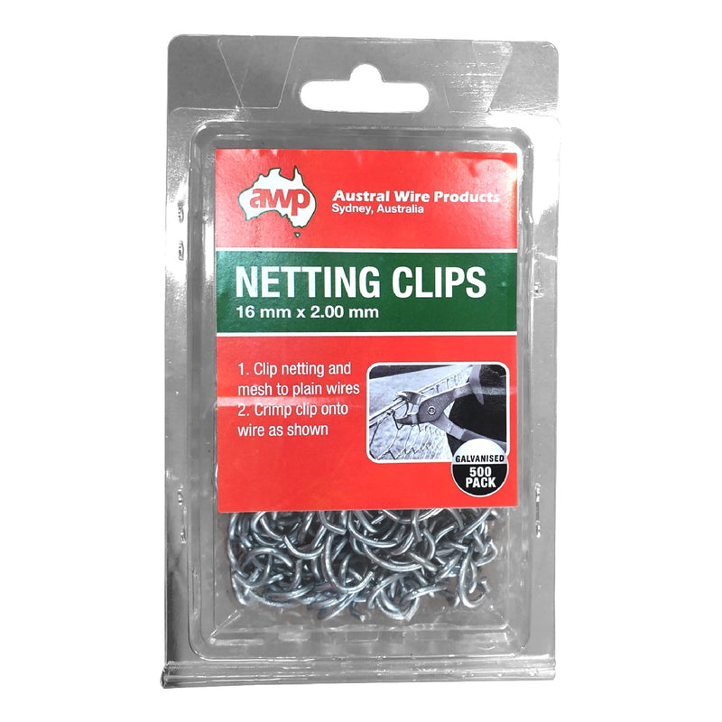 AWP Netting Clips 16mm x 2mm (500 in Pack)