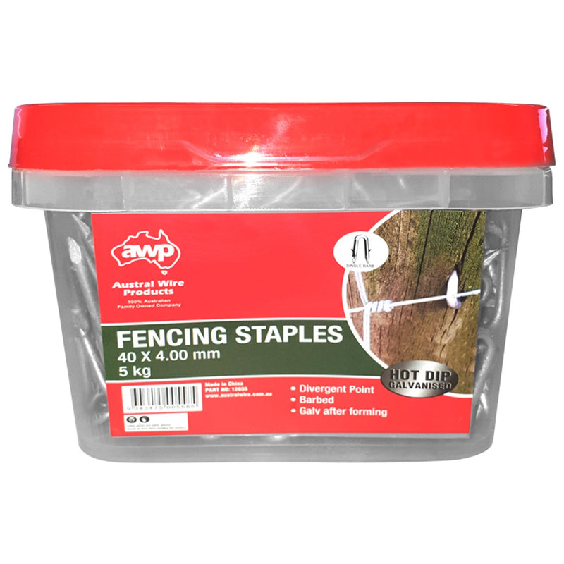 AWP Fencing Staples Barbed 40mm x 4mm (5kg Pack)