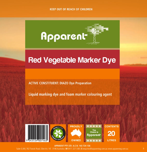 Apparent Red Vegetable Marker Dye 5L