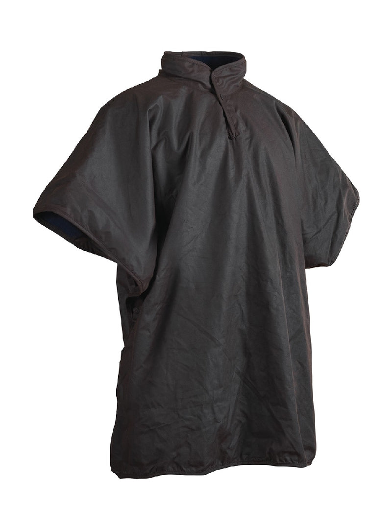 STYX MILL™ Oilskin Brown Half (Chest) Lined Poncho Brown One Size