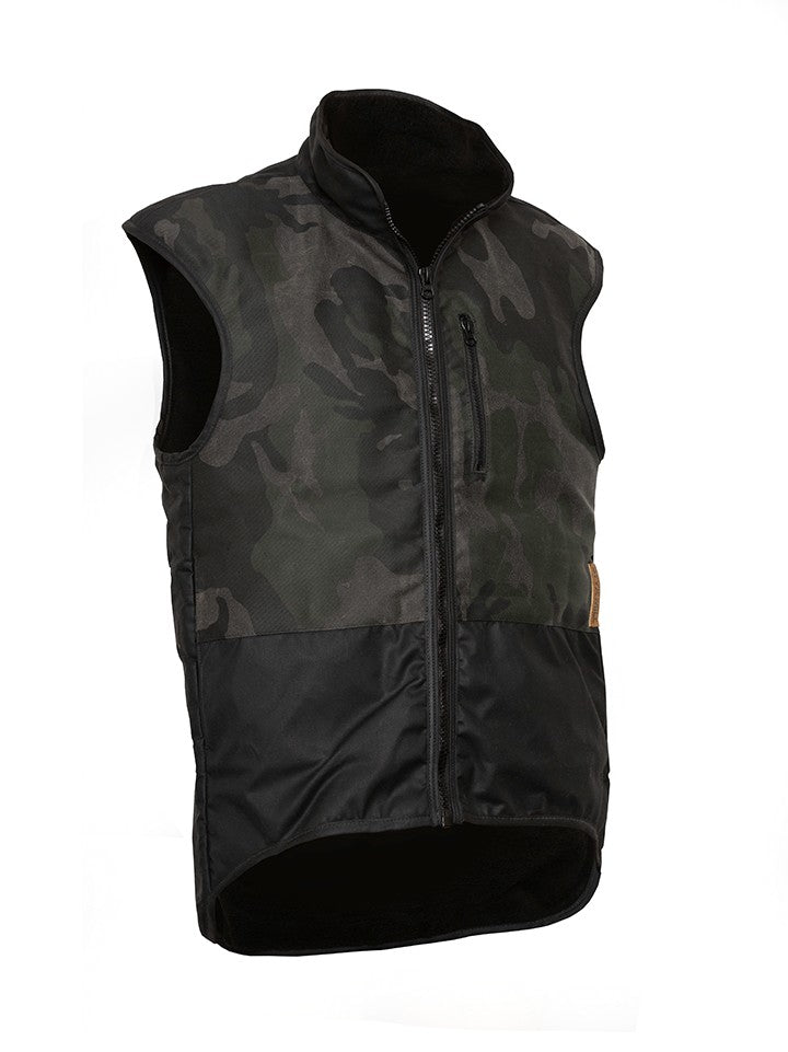 STYX MILL™ Oilskin Camo Fur Lined Vest Brown