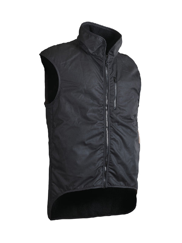 STYX MILL™ Oilskin Black Fur Lined Vest Black