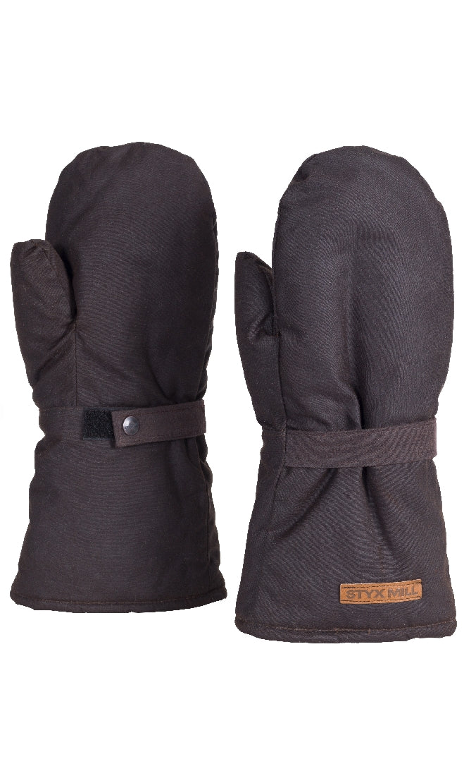 STYX MILL™ Oilskin Thermal Lined Mitten Pair Brown LG