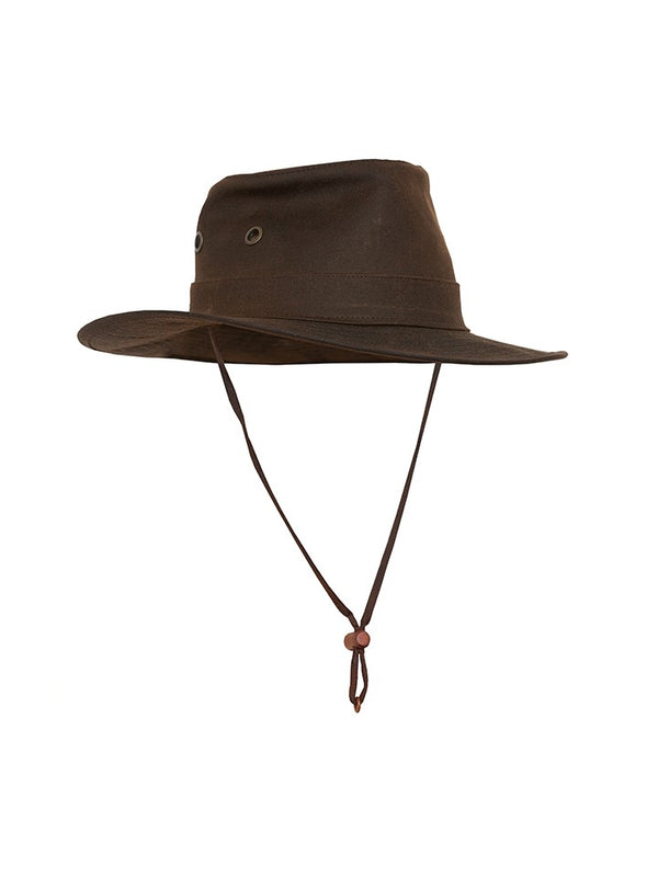 STYX MILL™ Oilskin Wide Brimmed Hat Brown