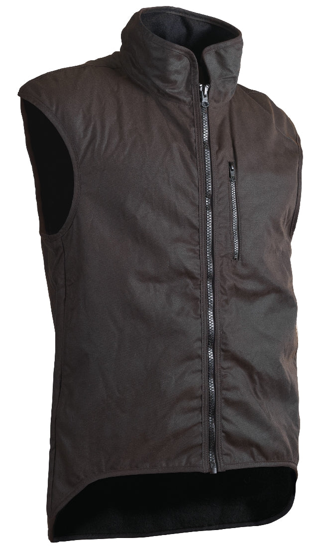 Styx Mill Oilskin Wool Lined Vest - Brown