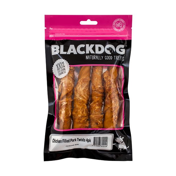 BLACKDOG CHICKEN FILLED PORK TWIST 4PK | Southside Stockfeeds Kilmore